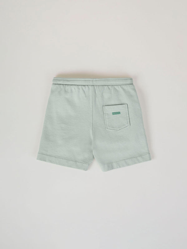 LIGHT GREEN TOWEL PATCH PLUSH SHORTS