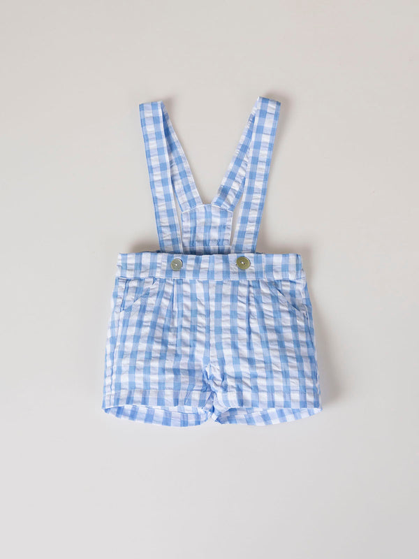 BLUE VICHY SHORTS WITH BRACES