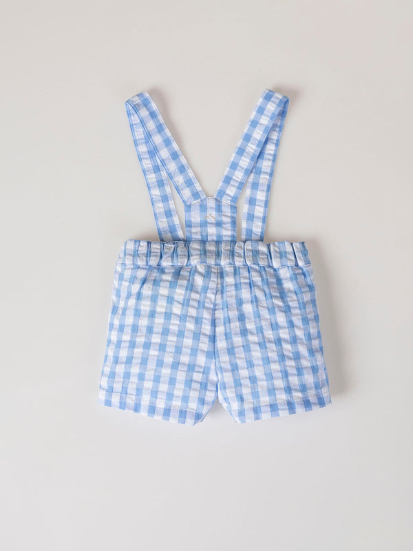 BLUE VICHY SHORTS WITH BRACES