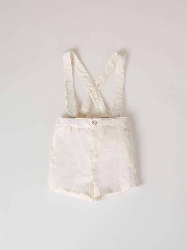 SHORTS WITH REMOVABLE BRACES PURE WHITE