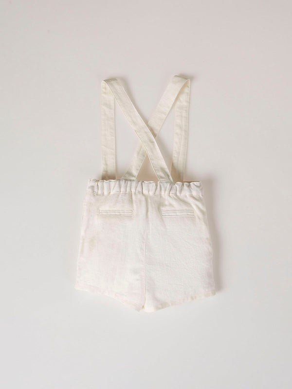 SHORTS WITH REMOVABLE BRACES PURE WHITE