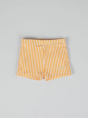 ORANGE STRIPED PRINTED SWIMSUIT