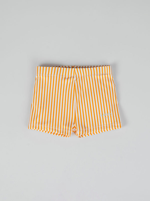 ORANGE STRIPED PRINTED SWIMSUIT