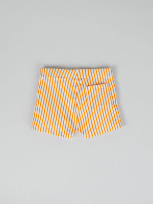 ORANGE STRIPED PRINTED SWIMSUIT