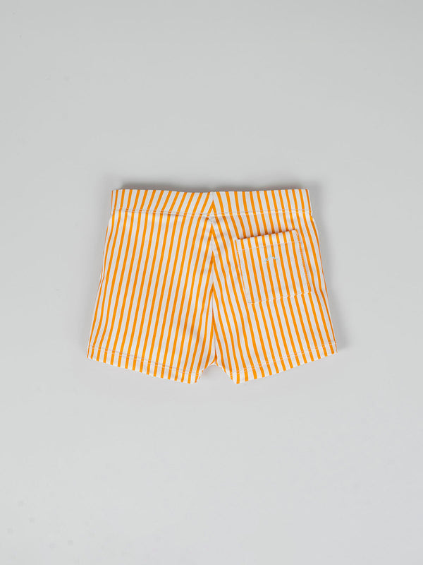 ORANGE STRIPED PRINTED SWIMSUIT