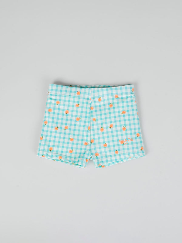 WATER GREEN VICHY PRINT SWIMSUIT