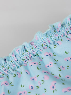 Braguita baño estampado arándanos azul claro