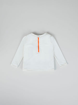 LONG SLEEVE SWIM T-SHIRT WITH BROKEN WHITE CRAB PRINT