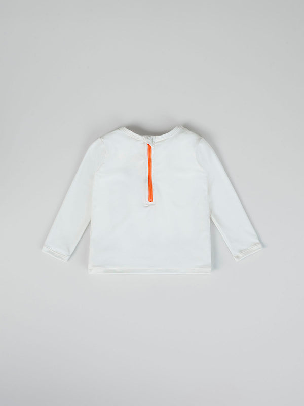 LONG SLEEVE SWIM T-SHIRT WITH BROKEN WHITE CRAB PRINT