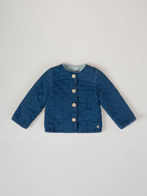 PADDED DENIM JACKET WITH BAMBULA LINING, MEDIUM BLUE