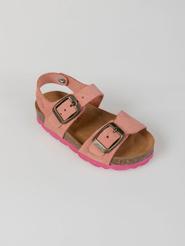 MEDIUM PINK CONTRAST SOLE SUEDE SANDAL