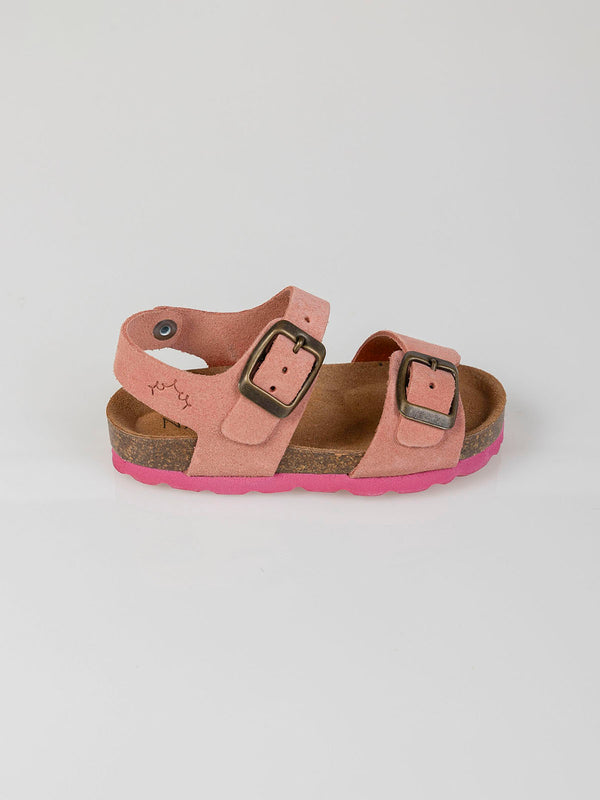 MEDIUM PINK CONTRAST SOLE SUEDE SANDAL