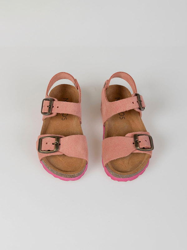 MEDIUM PINK CONTRAST SOLE SUEDE SANDAL