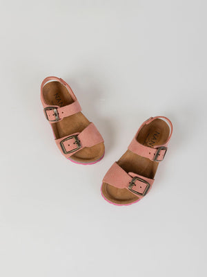 MEDIUM PINK CONTRAST SOLE SUEDE SANDAL