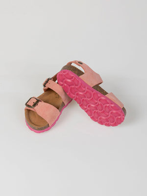 MEDIUM PINK CONTRAST SOLE SUEDE SANDAL