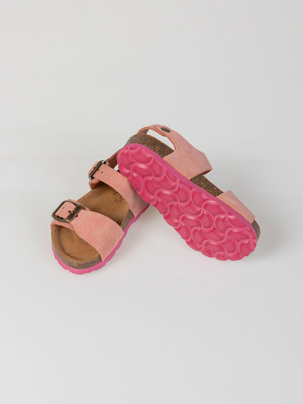 MEDIUM PINK CONTRAST SOLE SUEDE SANDAL