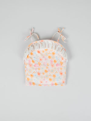 Camiseta tirantes baño estampado floral multicolor