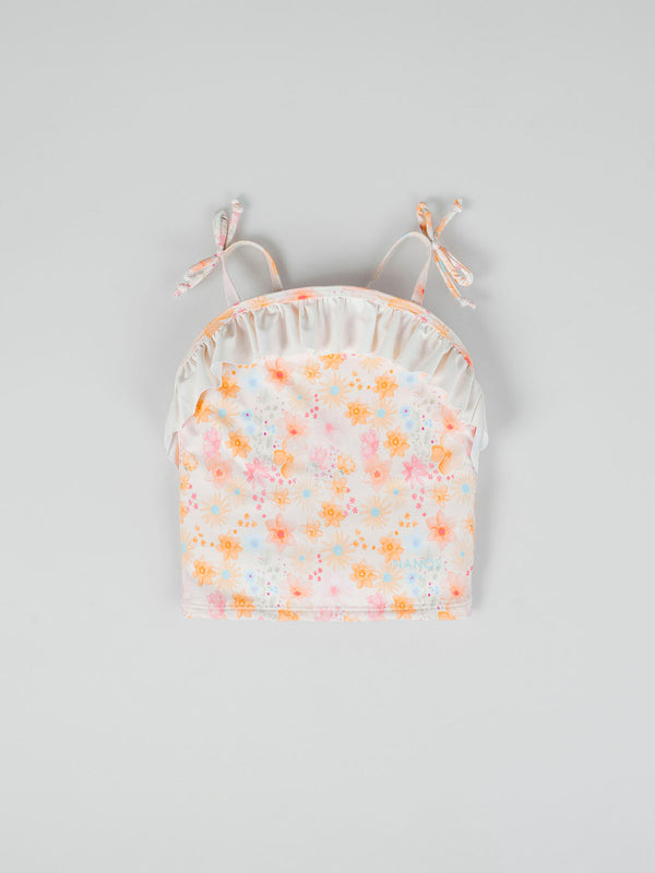 Camiseta tirantes baño estampado floral multicolor