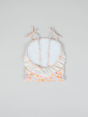 Camiseta tirantes baño estampado floral multicolor