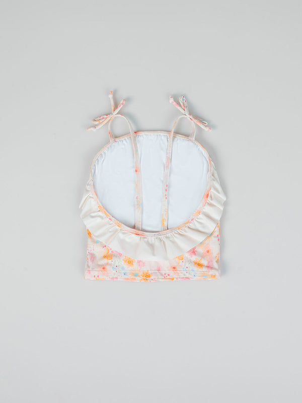 Camiseta tirantes baño estampado floral multicolor