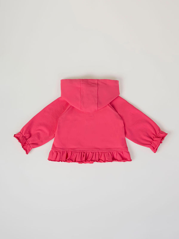 PINK CUP RUFFLE HOODIE