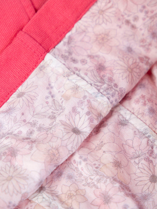 PINK BICYCLE PRINT FLOWER HOODIE