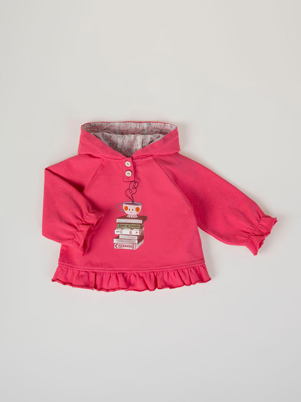 PINK CUP RUFFLE HOODIE