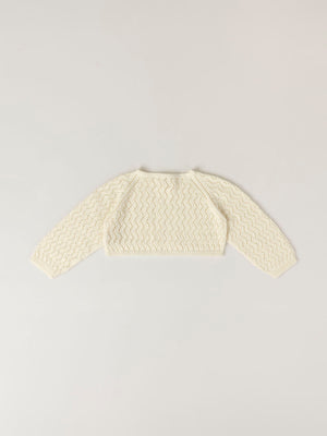 IVORY OPENWORK KNITTED JACKET