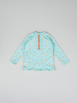 VICHY PEACHES PRINT SWIM T-SHIRT WATER GREEN