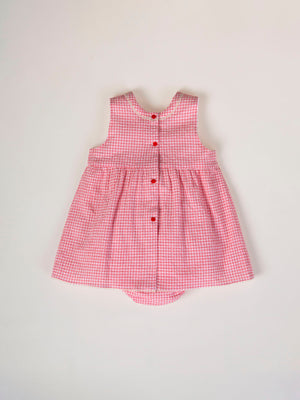 MINI WITH SEERSUCKER PANTIES STRAWBERRY CHECK