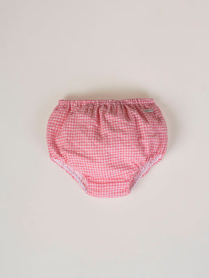 MINI WITH SEERSUCKER PANTIES STRAWBERRY CHECK