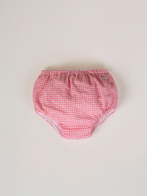 MINI WITH SEERSUCKER PANTIES STRAWBERRY CHECK