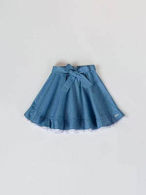 INDIGO DRAGONFLY LINING DENIM SKIRT