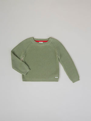 JERSEY DE PUNTO MANGA RANGLAN RIB CUELLO CAJA VERDE CLARO