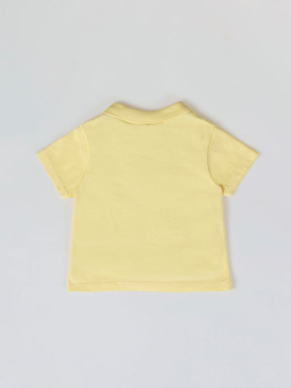 LIGHT YELLOW EMBROIDERED LOGO POLO