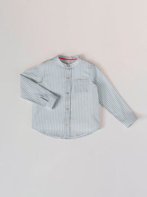 CAMISA SEERSUCKER CUELLO MAO VERDE MEDIO