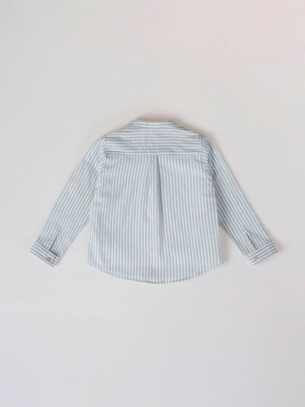 CAMISA SEERSUCKER CUELLO MAO VERDE MEDIO