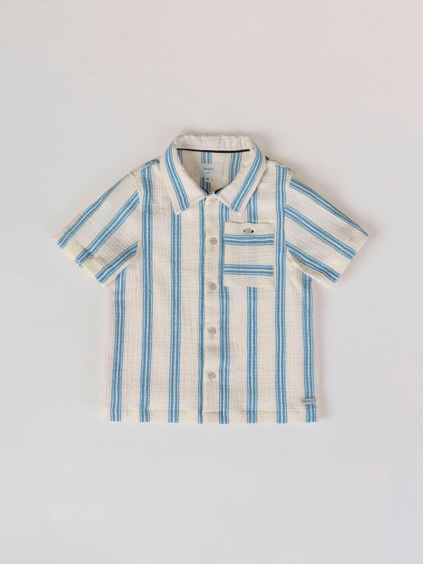 CAMISA BAMBULA RAYAS AZUL