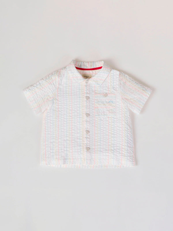 CAMISA RAYAS FLUOR CORAL