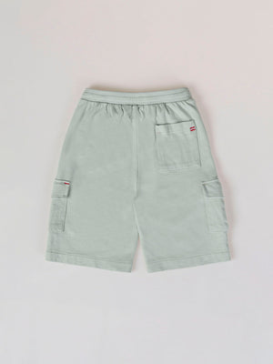 PANTALÓN CORTO DE FELPA CARGO VERDE CLARO