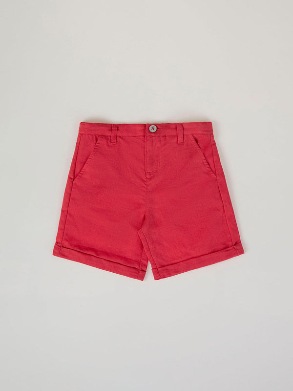 BERMUDA LINO ROJO DELAVÉ