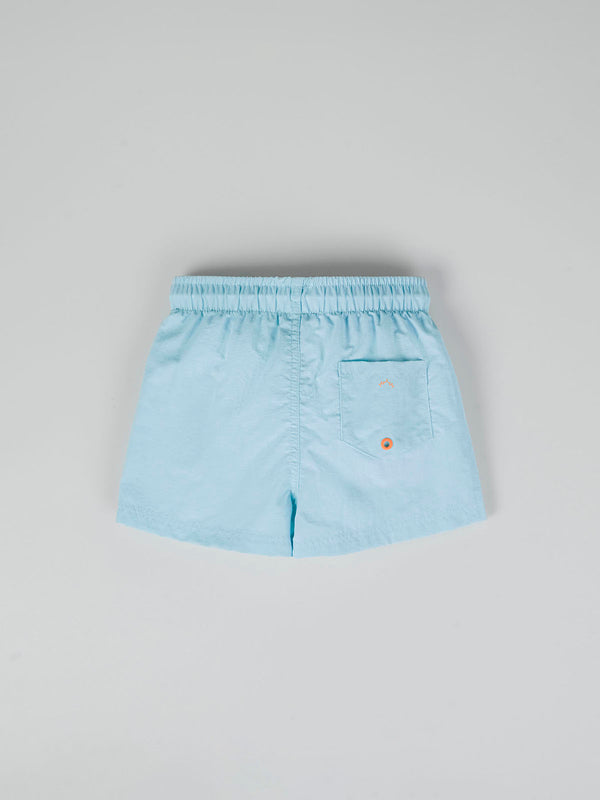 Bañador básico contrastes azul claro