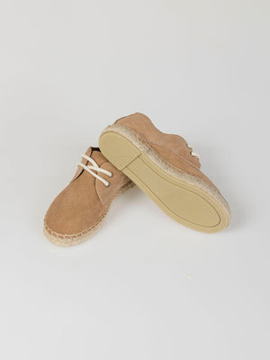 SAND SUEDE ESPADRILLES WITH LACES