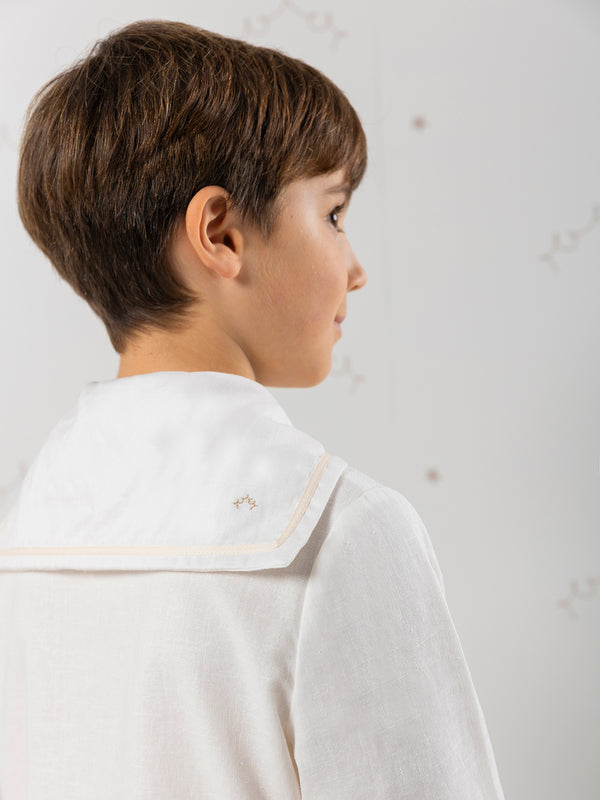 Traje de comunion marinero blanco puro