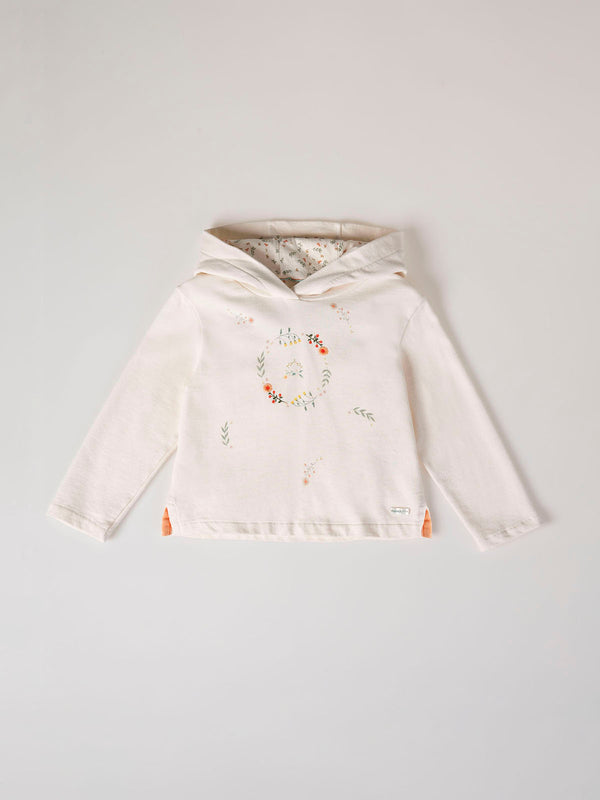 NANOS FLORES CREAM PLUSH SWEATSHIRT
