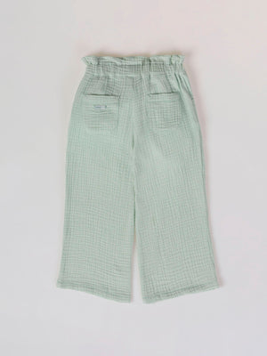 BAMBULA PANTS EMBROIDERED FLOWER HEART LIGHT GREEN