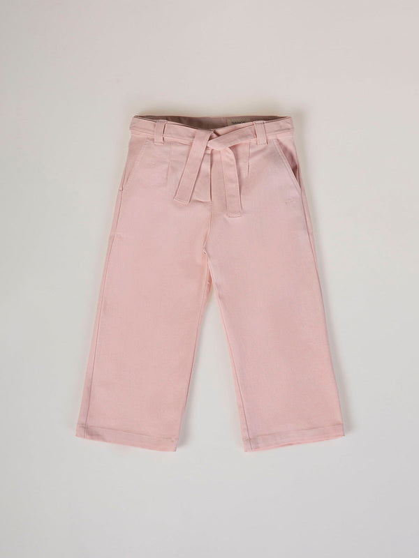 POWDER PINK CANVAS PANTS WITH PLEATS
