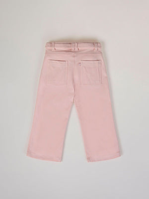 POWDER PINK CANVAS PANTS WITH PLEATS