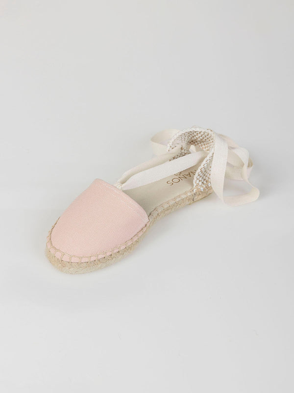 Alpargata lazo tobillo rosa claro