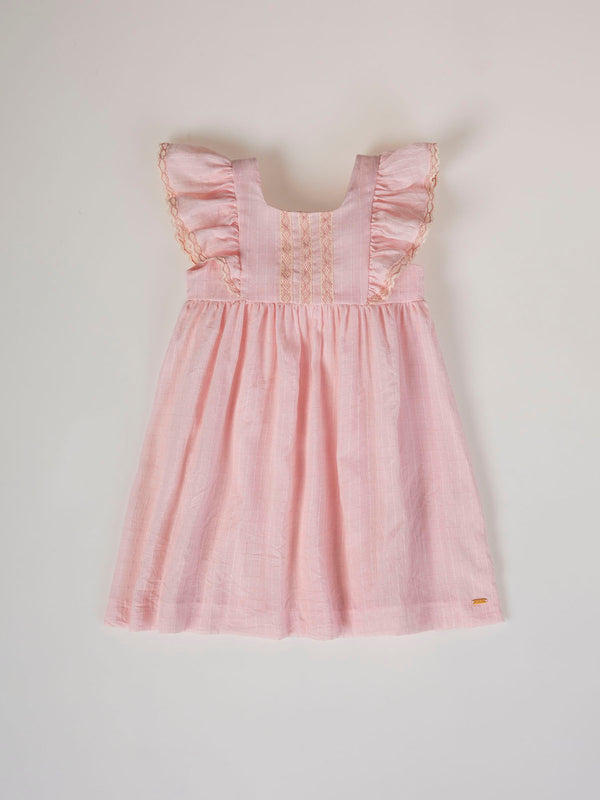 LIGHT PINK FANTASY CHECKED INTERIOR DRESS